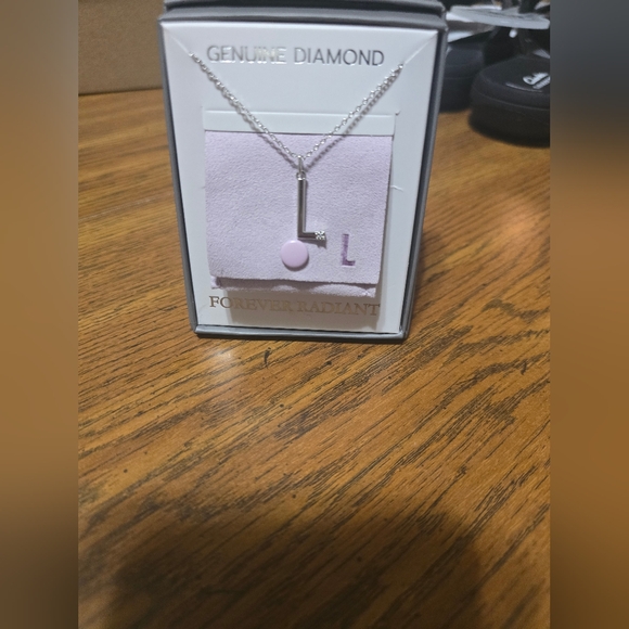 Forever Radiant Diamond Accent Initial 'L' Pendant Necklace - Picture 1 of 7
